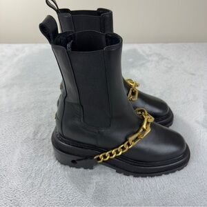Sandro Leather Black Biker Boots Women's Size 9 US/7 UK/40 EU without Box